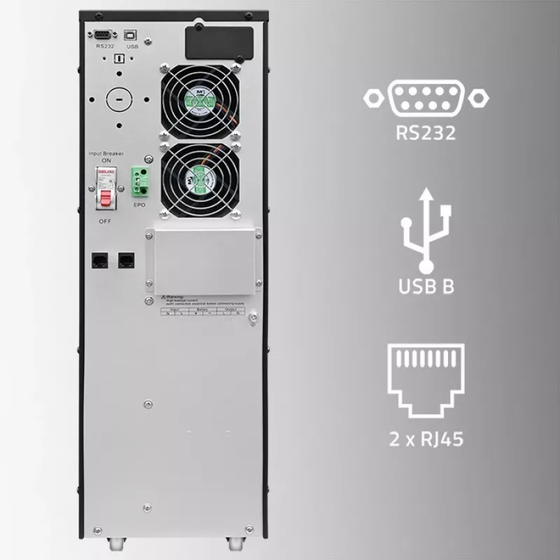 Fonte de alimentação ininterrupta QOLTEC 52283 6kVA 6000W PF 1.0