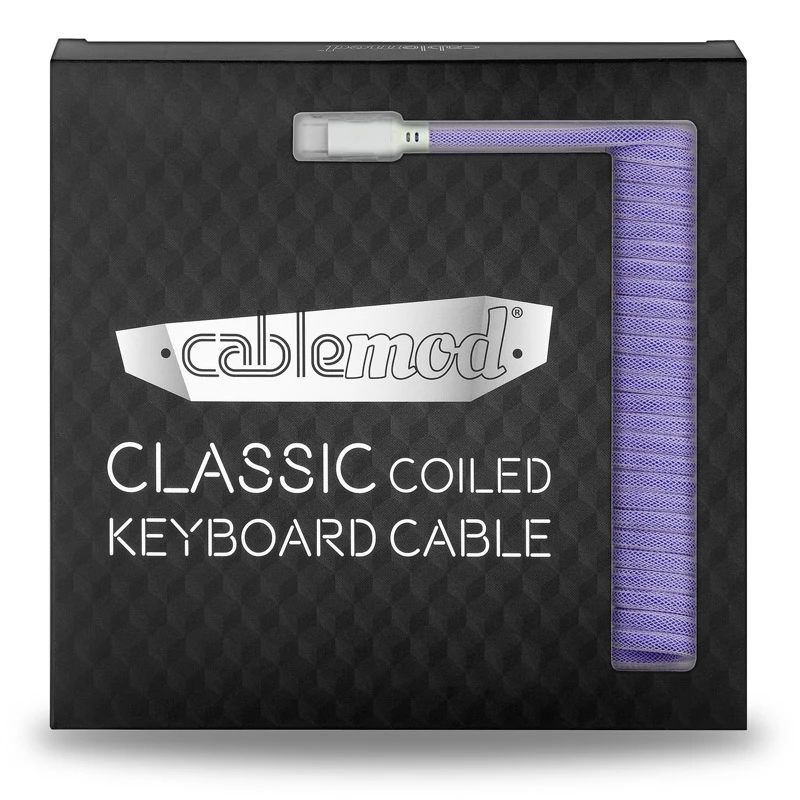 CableMod Classic Coiled CM-CKCA-CW-PW150PW-R cabo espiral para teclado, USB-C para USB-A, 150 cm, Rum Raisin