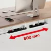Organizador de cabos compacto Maclean para debaixo da secretária, carga máx. 5 kg, branco, MC-107 W