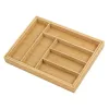 Organizador de gaveta de talheres GreenBlue GB379, bandeja em bambu com compartimentos, superfície natural