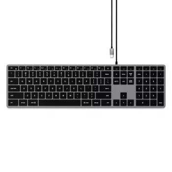 Teclado Satechi fino W3 USB-C com teclado numérico (Space Grey)