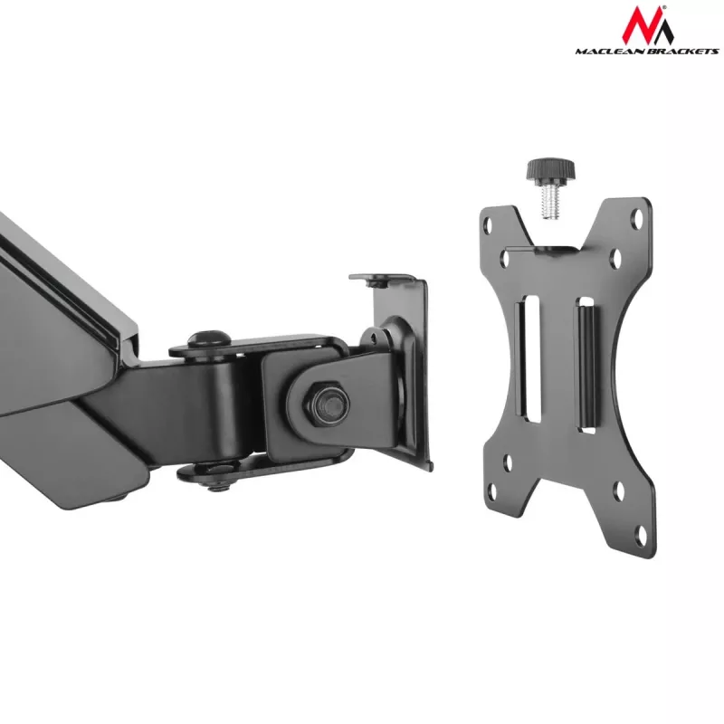 Suporte de monitor de secretária MACLEAN MC-775 para ecrãs de 32 polegadas (81,3 cm), VESA 75x75–100x100, até 8 kg, cinzento