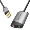 Vention placa de som externa USB 0,15M cinzento metal tipo
