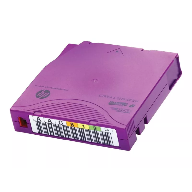 Cartucho de dados HPE LTO Ultrium 6 RW C7976AN — 6,25 TB, Roxo, pack de 20