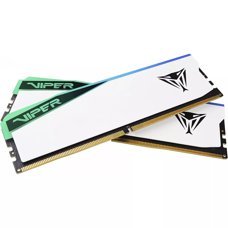 DIMM 48 GB DDR5-6000 (2x 24 GB) Dual-Kit, memória branca, PVER548G60C42KW, Viper Elite 5 RGB, INTEL XMP, AMD EXPO