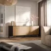 Cómoda cama meble MERCI 200 x 40 x 74 cm — preto/carvalho artesanal, aglomerado