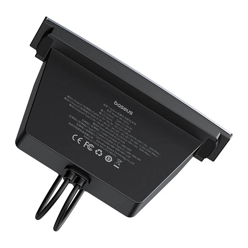 Hub Baseus T-Space com cabos USB-C para Lightning para veículos Tesla (preto)