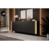 Cómoda cama meble FARO KOM200 CZ — 2000×420×820 mm, estrutura preto mate, frentes em efeito carvalho