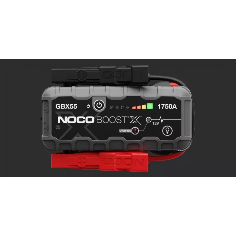 Arrancador auxiliar NOCO GBX55 1750 A iões de lítio, 46 Wh, IP65, para gasolina até 7,5 L / diesel até 5 L