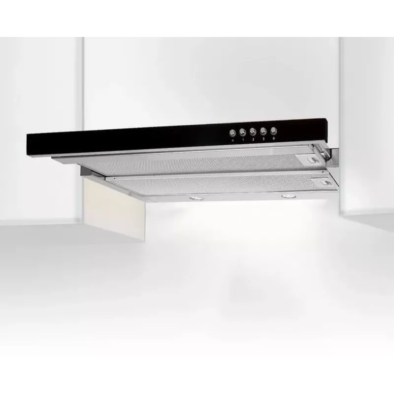 Exaustor de encastre Akpo WK-7 Light Glass 50 em aço inoxidável, preto