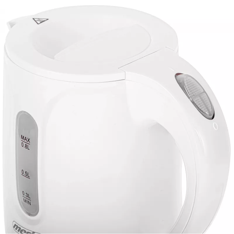 Chaleira elétrica Mesko | MS 1376 | Elétrica | 850 W | 0,8 L | Plástico | Base rotativa 360° | Branco