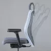 Cadeira de escritório ergonómica Up Up Athene preta, cinzento + tecido azul