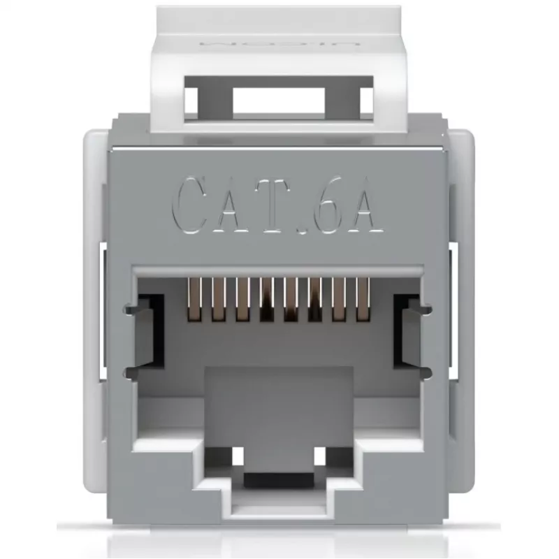 Acoplador Keystone Ubiquiti UACC-Keystone-Coupler-C6A plano aço inoxidável RJ-45