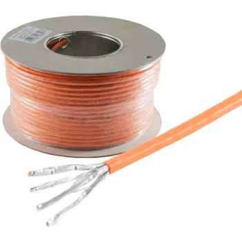 Cabo de rede S-Conn 08-81031007 laranja 100 m Cat.7 cabo bruto S/FTP (S-STP) (08-81031007)