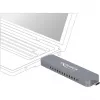 Caixa externa para SSD M.2 NVMe PCIe, caixa de disco prateada, com ficha USB Type-C e Type-A
