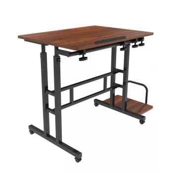 Mesa móvel para portátil Maclean, preto, 80x60 cm, máx. 50 kg, ajustável em altura 67-115 cm, MC-124 B