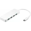 Wentronic Goobay Adaptador multiporto USB-C™ 4x, branco - ligação simultânea de 4x conector fêmea USB 3.0 A a ficha USB-C™ (66274)