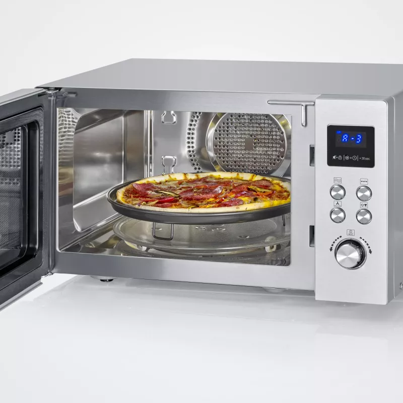 Micro-ondas combinado SEVERIN MW 7918, aparelho de instalação livre, 25 L, 900 W, visor LED, prateado