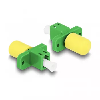 Acoplador híbrido de fibra ótica DeLOCK LC simplex conector fêmea para conector fêmea ST simplex verde