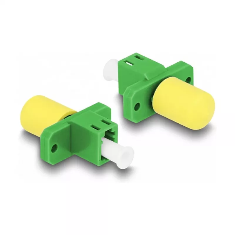 Acoplador híbrido de fibra ótica DeLOCK LC simplex conector fêmea para conector fêmea ST simplex verde
