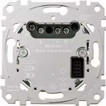 Relé elétrico Merten MEG5161-0000, metálico, 220–230 V AC, 50–60 Hz, 10 A, cabo 2×2,5 mm²