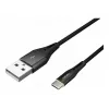 Cabo NATEC USB-C/A 2.0 1m prati LED preto nylon