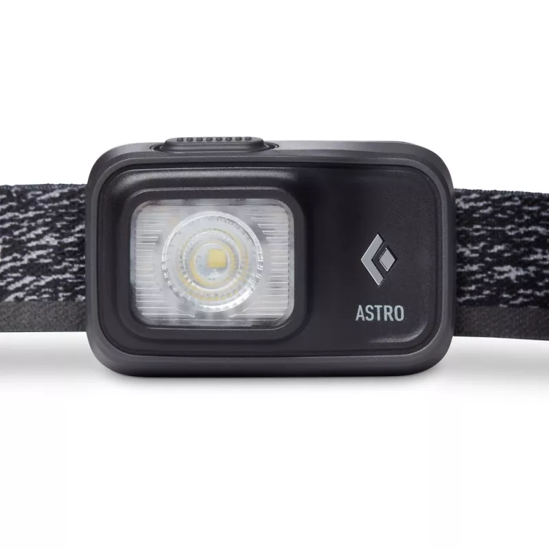 Lanterna Diamond Astro 300 preta, faixa de cabeça azul