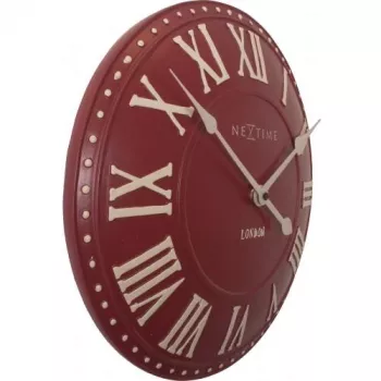 NeXtime Relógio 3083ro London Roman, Ø34.5 cm, relógio de parede, vermelho/branco