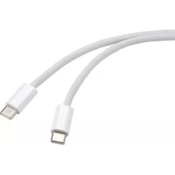 Renkforce Cabo USB ficha USB-C®, ficha USB-C® 3,00 m branco pares entrançados RF-6056884 (RF-6056884)