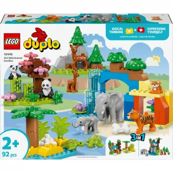 LEGO DUPLO Town Famílias de Animais Selvagens 3 em 1 10446 – 92 peças, a partir dos 2 anos, 200×220×340 mm