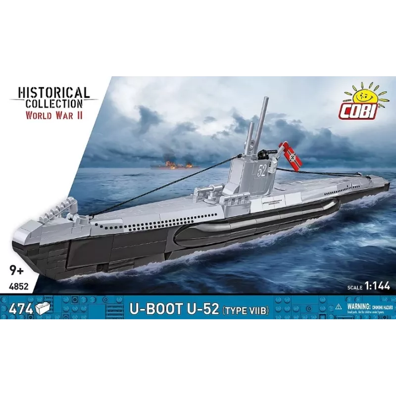 Conjunto de construção Cobi Submarino U-52 – conjunto de modelo de 474 peças