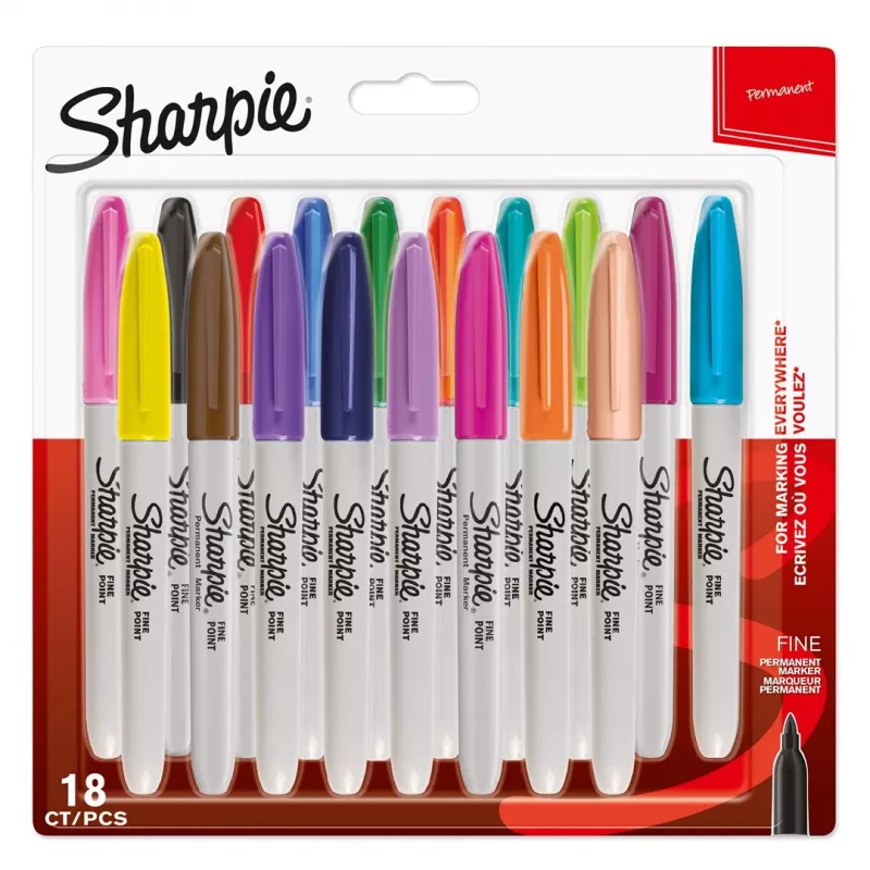 Marcador fino Sharpie 18 unidades ponta fina multicolor