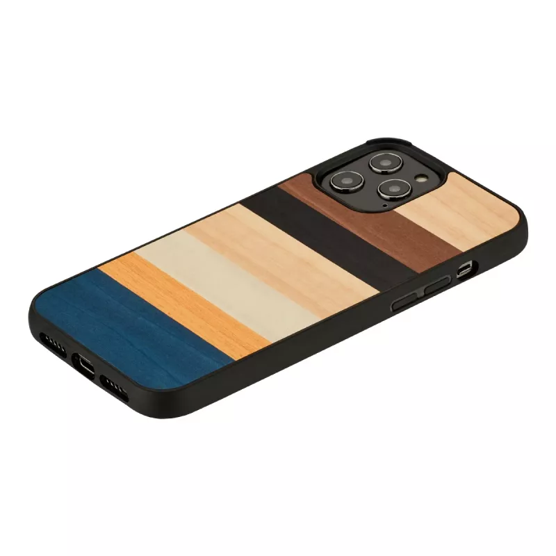 Capa protetora Man and Wood para iPhone 12 Pro Max, preto