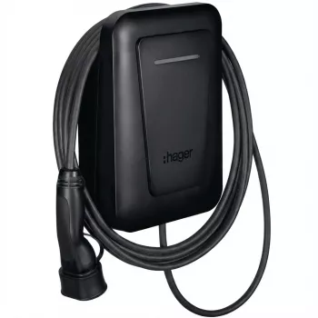 Estação de carregamento para veículos elétricos Hager XVL122CLM witty pro 1x22 kW Type 2 fixo com cabo de 6,5 m