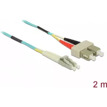 Cabo de fibra ótica DeLOCK LC para SC multimodo OM3 2 m