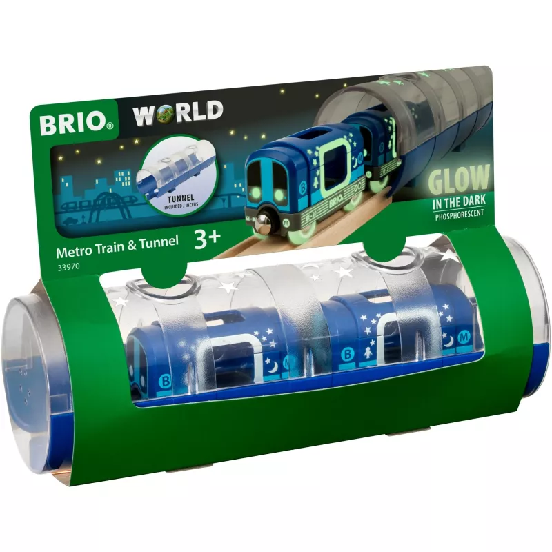 Welt Tunnelbox U-Bahn brilha no escuro, veículo de brincar azul