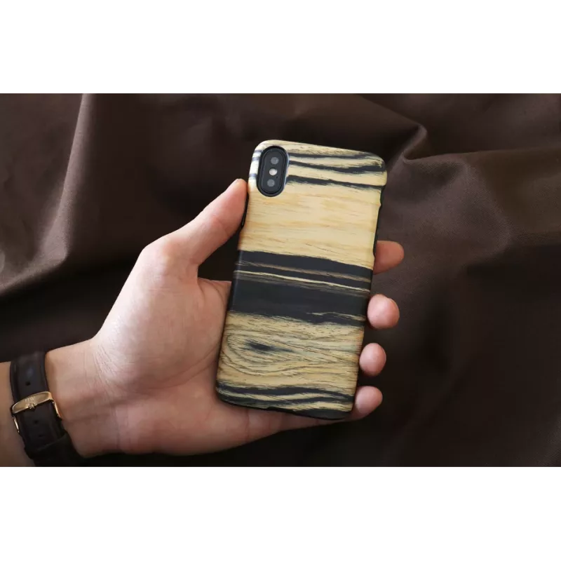 Capa para smartphone man and wood para iPhone X/XS – ébano branco preto