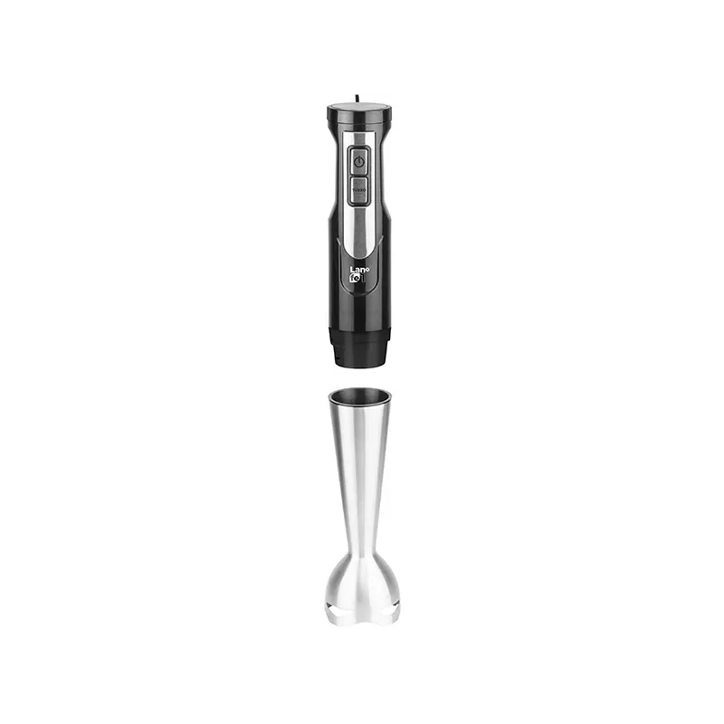 LAFE BlendMix BRK-003A conjunto de varinha mágica, 800 W, 2 velocidades, turbo, lâmina de aço inoxidável, copo de 0,6 l, preto/prateado
