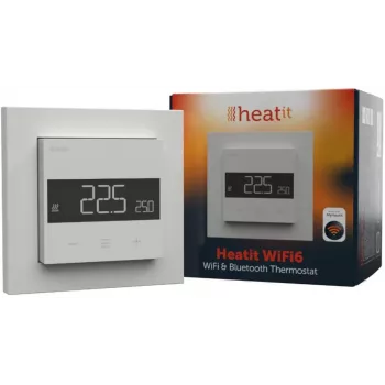 Termostato Heatit WiFi6 branco RAL 9003 termostato Wi-Fi 3600W 16A