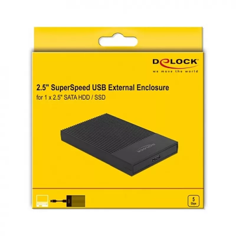 Caixa para HDD/SSD DeLOCK 42011 preta 2,5