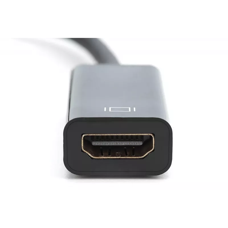 Adaptador DIGITUS, ficha DisplayPort - conector fêmea HDMI A, DisplayPort Standard 1.1a, certificado UL20276, AWG28 (DB-340400-001-S)