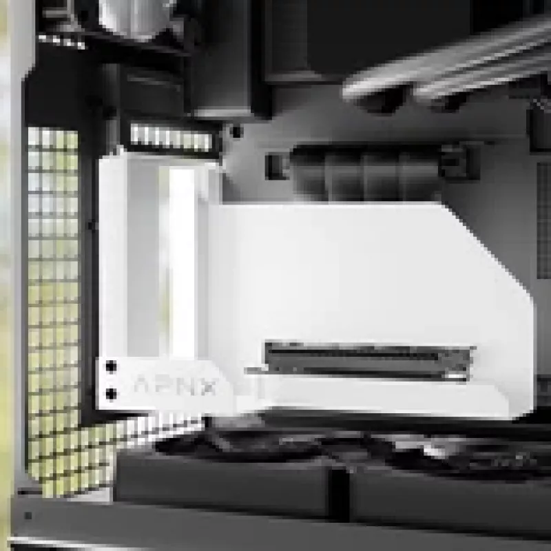 Conjunto de montagem vertical para GPU APNX GAZU-1045 Branco — suporte vertical para GPU para caixas de PC, acabamento branco
