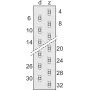 SCHROFF Tira de lâmina - MH24+7 pinos 90° solda dura (69001905)