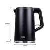 Chaleira elétrica IDEAL 1,7 l, caixa em aço, potência 1500 W, preto