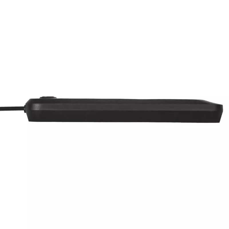 Extensão elétrica MACLEAN MCE395 B — 5 tomadas, 3×USB, 110–240V AC, 2,1A USB, 2500W, cabo de 1,5 m, preto