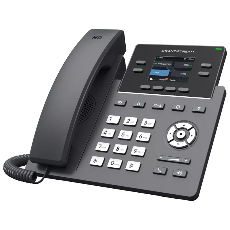Telefone IP Grandstream Networks GRP2612G preto 4 linhas LCD