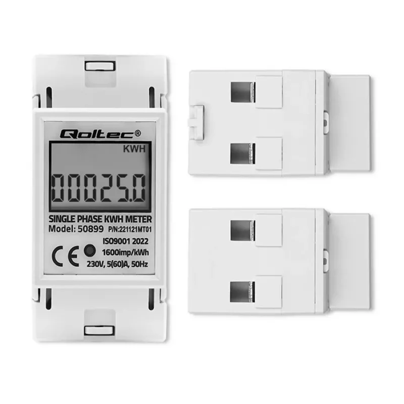 Contador de consumo de energia monofásico QOLTEC 50899 230 V 50 Hz, 5(60)A, classe 1.0, LCD