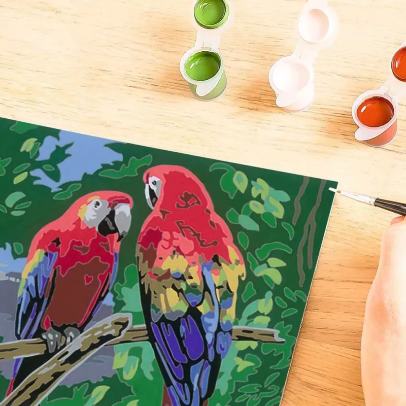 Ravensburger pintar por números - Papagaios coloridos