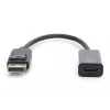 Adaptador DIGITUS, ficha DisplayPort - conector fêmea HDMI A, DisplayPort Standard 1.1a, certificado UL20276, AWG28 (DB-340400-001-S)