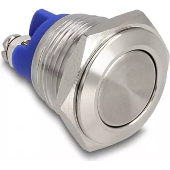 Botão de pressão Delock para montagem 16mm 2 x terminal de parafuso botão plano (22036)